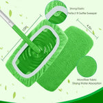 balai microfibre réutilisable doux absorbant vert clair moderne pack 20PCS