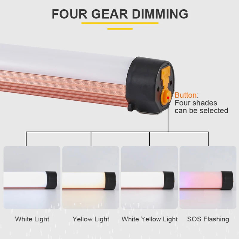 lampe led rechargeable camping tube alu blanc orange moderne minimaliste