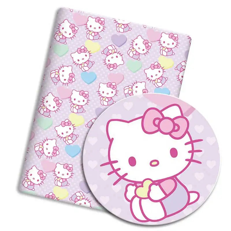 autocollants hello kitty fleurs coeurs étoiles enfants coton sanrio rose blanc motifs dessin animé