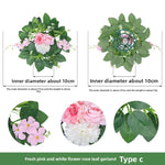 guirlandes florales artificielles couronne mariage décoration intérieure roses chrysanthèmes verte rouge