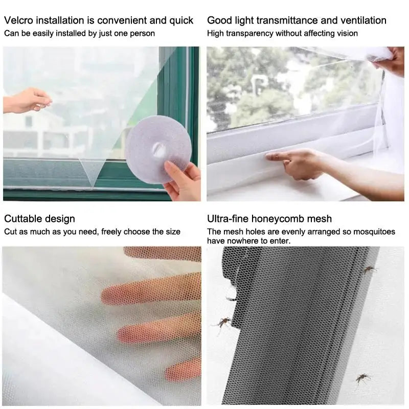filet anti moustiques transparent polyester velcro moderne maille fine fenetre grande dimension haute qualité