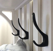 Porte-manteau mural noir 5 crochets en alliage zinc pour salle de bains et entrée