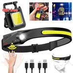 lampe frontale rechargeable led silicone élastique nuit camping pêche travail recherchesModesUSBrechargebatterieintegraporteautoinductive