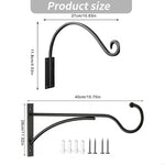 support mural plante suspendue noir métal rustique vis chevilles incluses