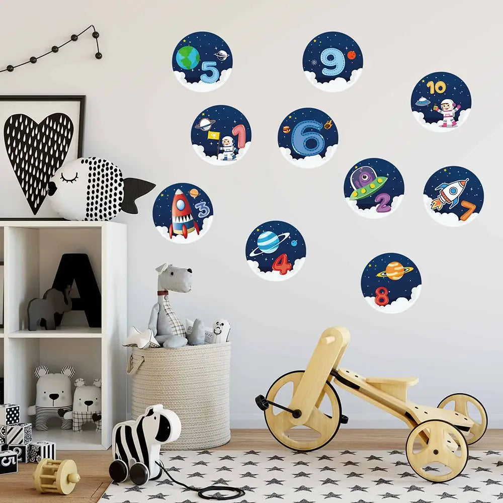autocollants numéros animaux multicolores adhésifs jeu enfants école décoration maison festive