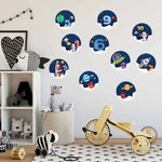 autocollants numéros animaux multicolores adhésifs jeu enfants école décoration maison festive