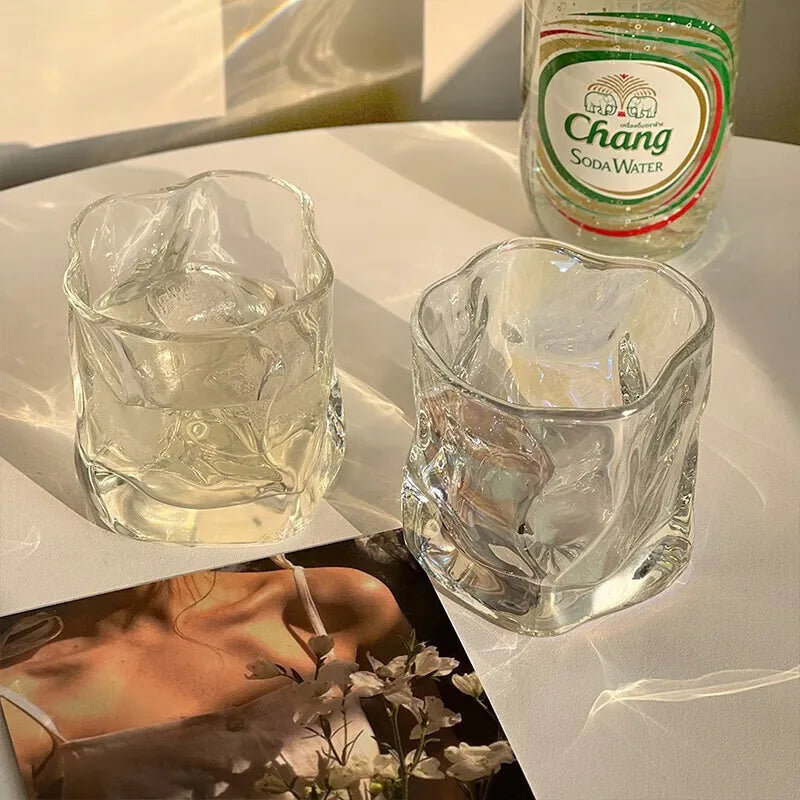 tasses thé verre twist transparent bleu orange décoration cadeau DIY