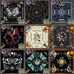 tapis décoratif phénix papillons cristaux astrologie noir rose blanc vert bleu doré moderne fantastique