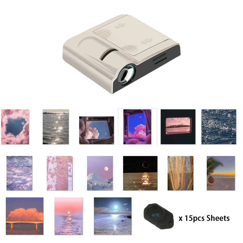 projecteur led rectangle noir lentille centrale moderne veilleuse atmosphères projection étoiles planètes chambre enfants