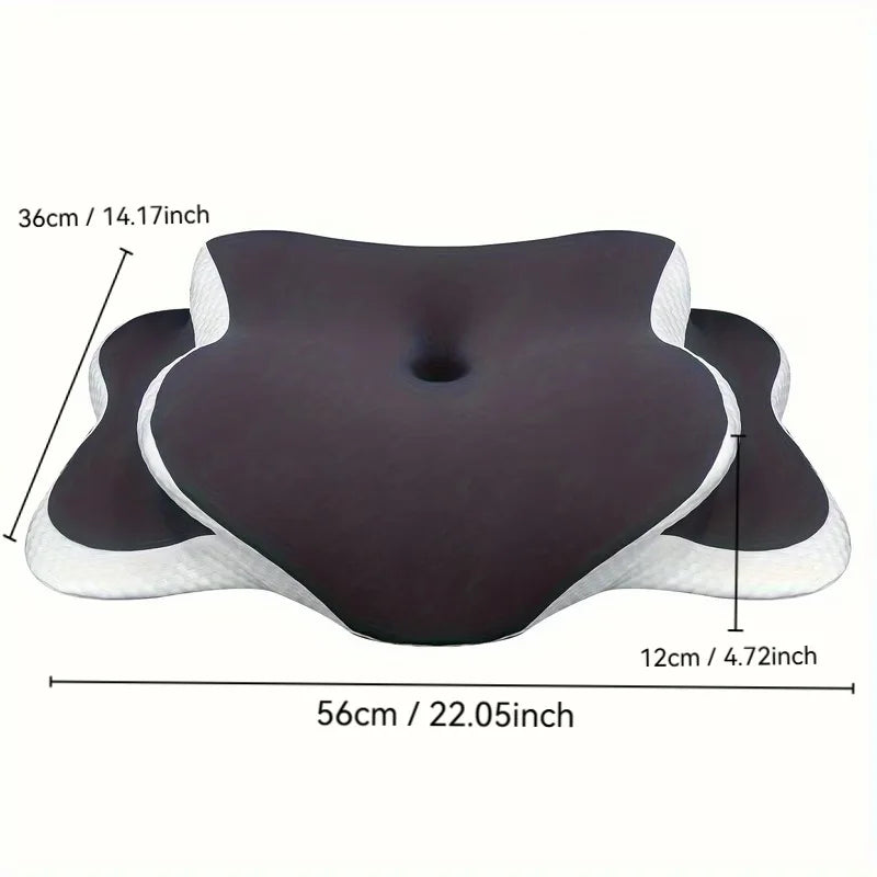 coussin sommeil gris foncé texture douce contour ergonomique support cervical nuit relaxation confortable
