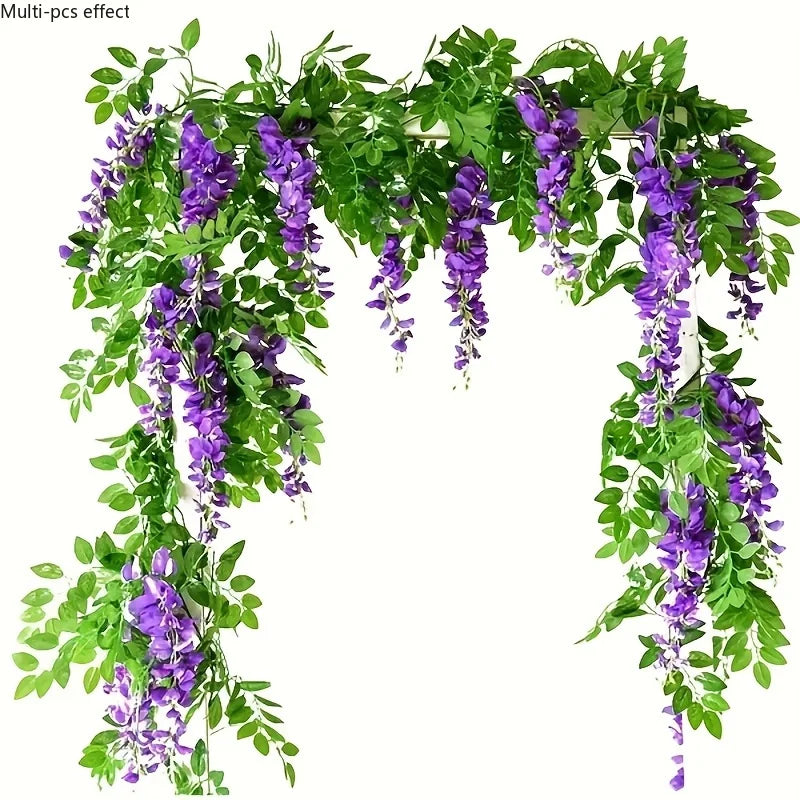 guirlande artificielle fleurs violet vert mariage romantique décoration intérieure événement anniversaire