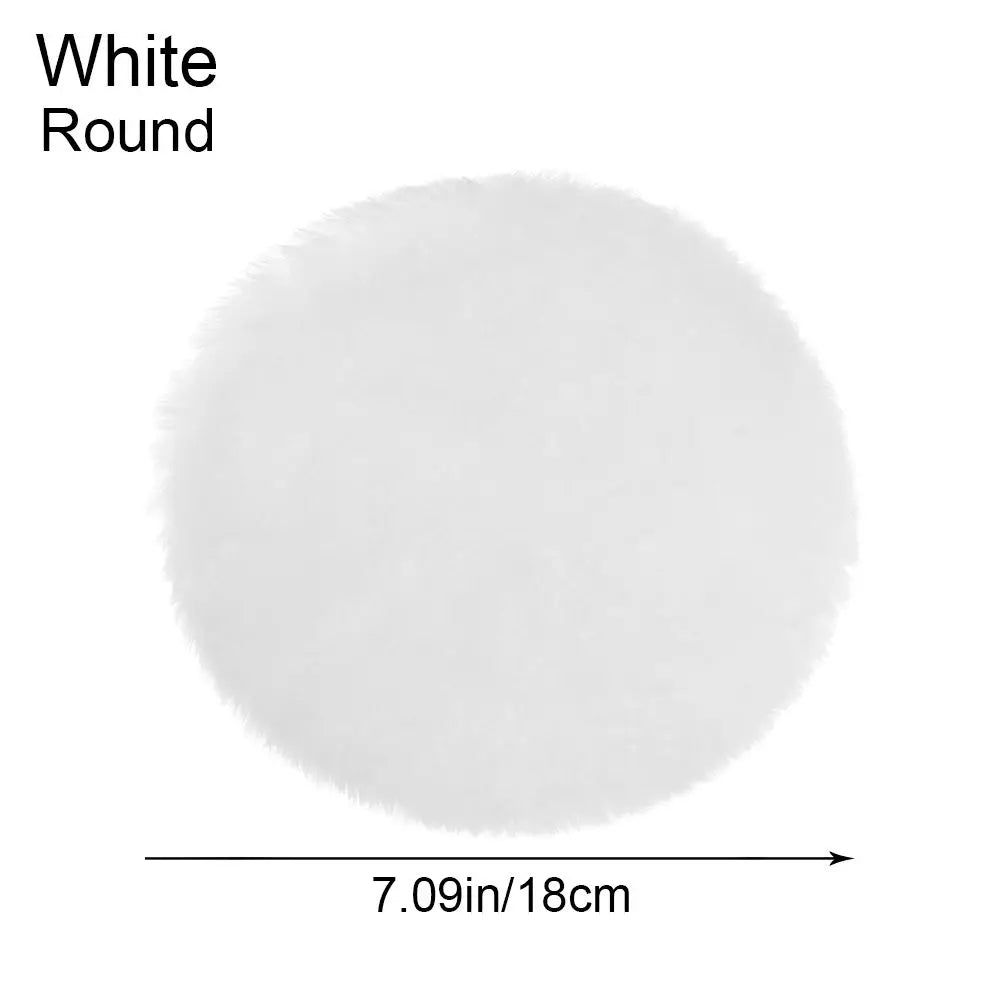 tapis peluche douce moderne rose blanc 11cm 18cm 18.5cm 8cm accessoire poupée maison jouet
