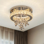 lampe moderne cristal transparent argenté télécommande suspension décoration intérieure led