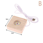 support lumière led plaque bois finition lisse moderne batterie aaa diodes jaunes usb minimaliste