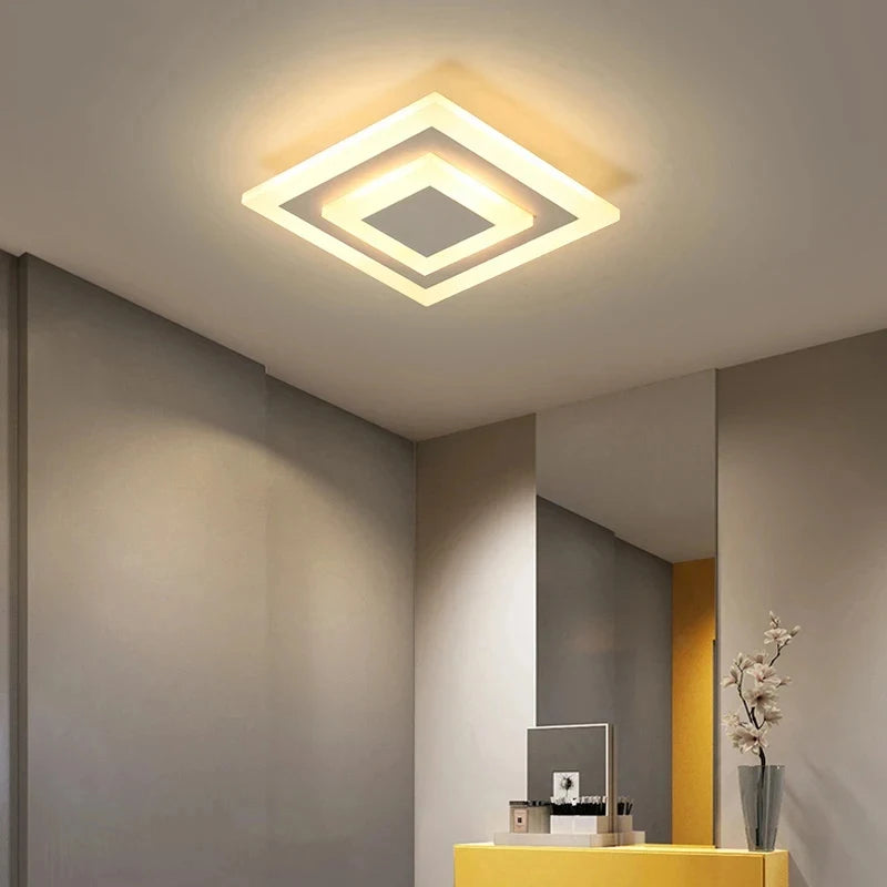plafonnier led moderne blanc noir carré géométrique minimaliste éclairage quotidien 249 2000 lumens autonome