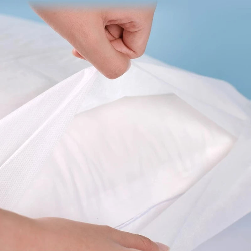 coussin blanc texture tissée classique usage unique 100 polyester portable hygiénique voyage dormir lit
