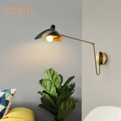 Applique murale moderne noire pour tête de lit avec éclairage chaud