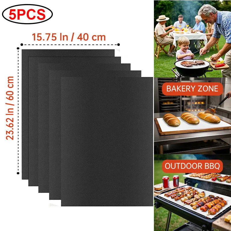 tapis cuisson antiadhésif réutilisable résistant chaleur fond four noir moderne silicone