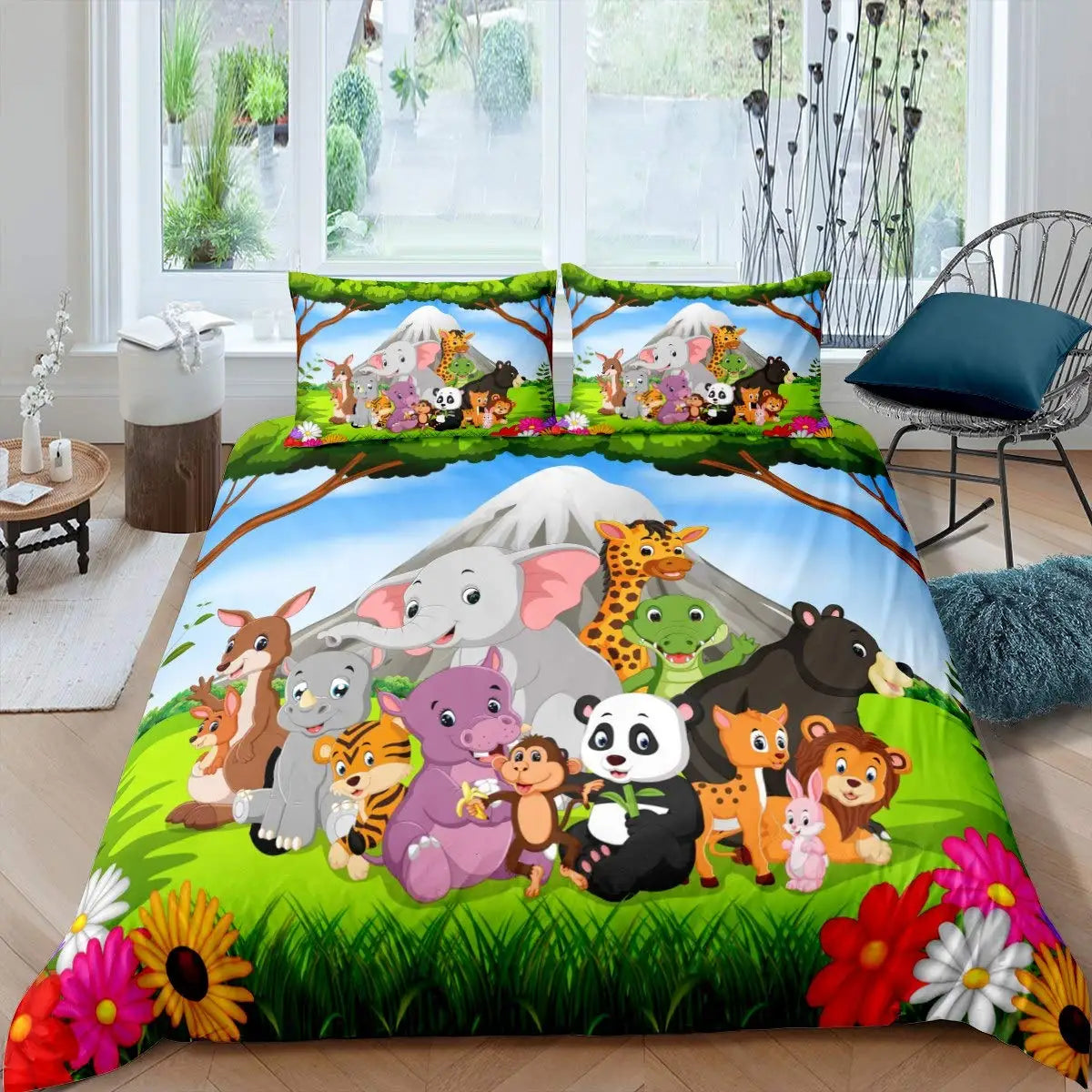 Housse de couette jungle personnalisable avec photo