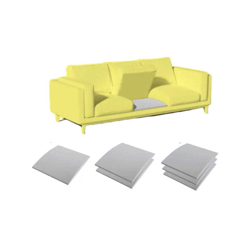coussins soutien canapé mousse mémoire forme 40D gris adhésifs modernes 3pcs plat haute densité