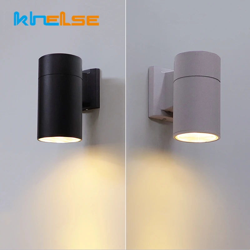 applique murale led moderne noir gris haute luminosité étanche up down projecteur jardin verre