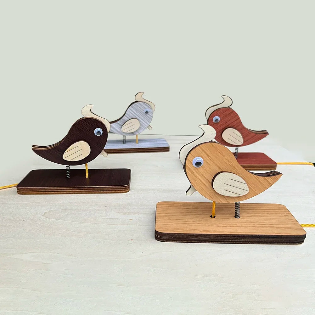 oiseau mobile oiseau bois bois corde jaune clips moderne porte rappel entrée intérieur bleu