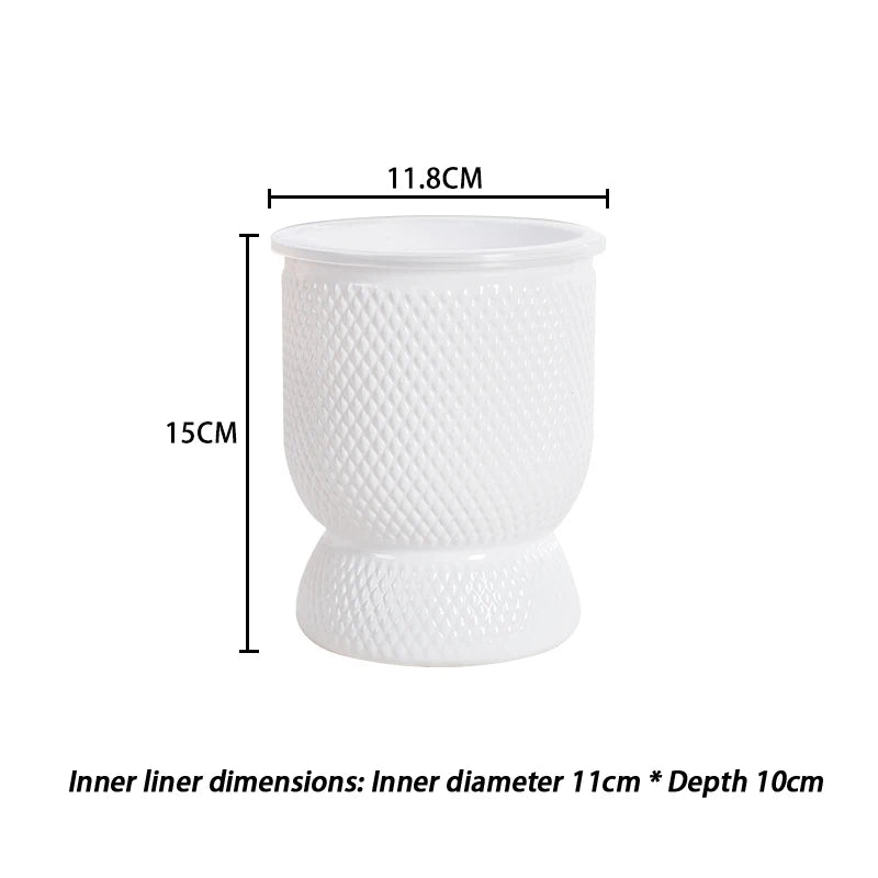 vase moderne plastique blanc imitation céramique ridée décoration intérieur salon
