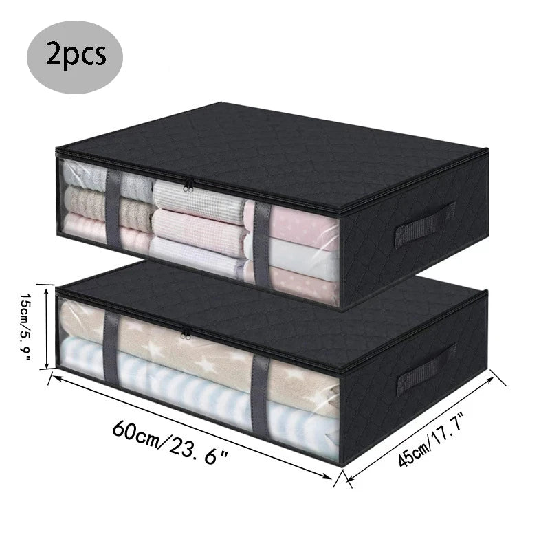 Boîte de rangement sous lit pliable en tissu non tissé couleur ivoire