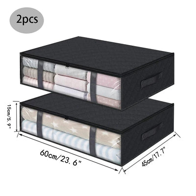 Boîte de rangement sous lit pliable en tissu non tissé couleur ivoire