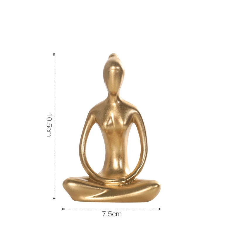 statues yoga pose or moderne minimaliste collection noël décoration intérieure gift brillant