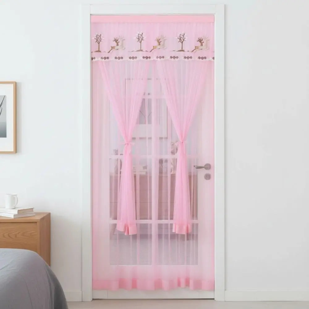 rideau porte violet rose bleu clair broderie florale transparent moderne auto adhésif fenêtre