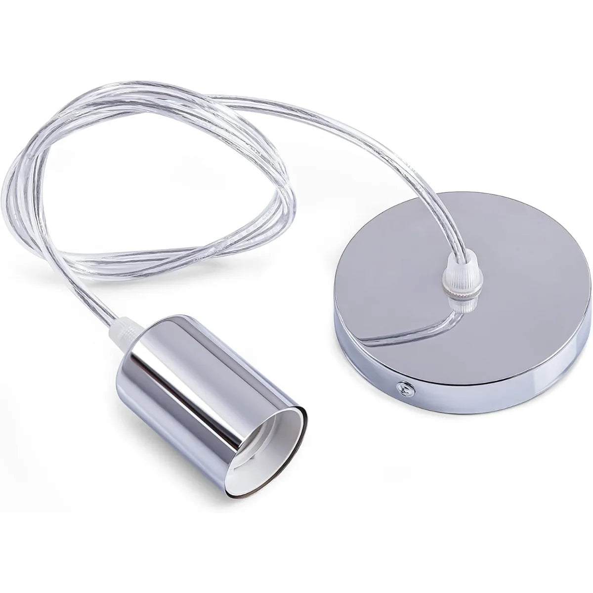 suspension lumineuse chrome moderne câble ajustable e27 vis fixations