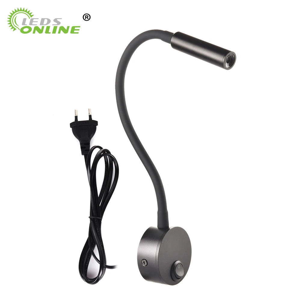 lampe murale led noire ronde moderne minimaliste interrupteur câble électrique
