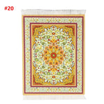 tapis rouge noir bleu beige ornements floraux motifs géométriques classique non glissant adhésif souris