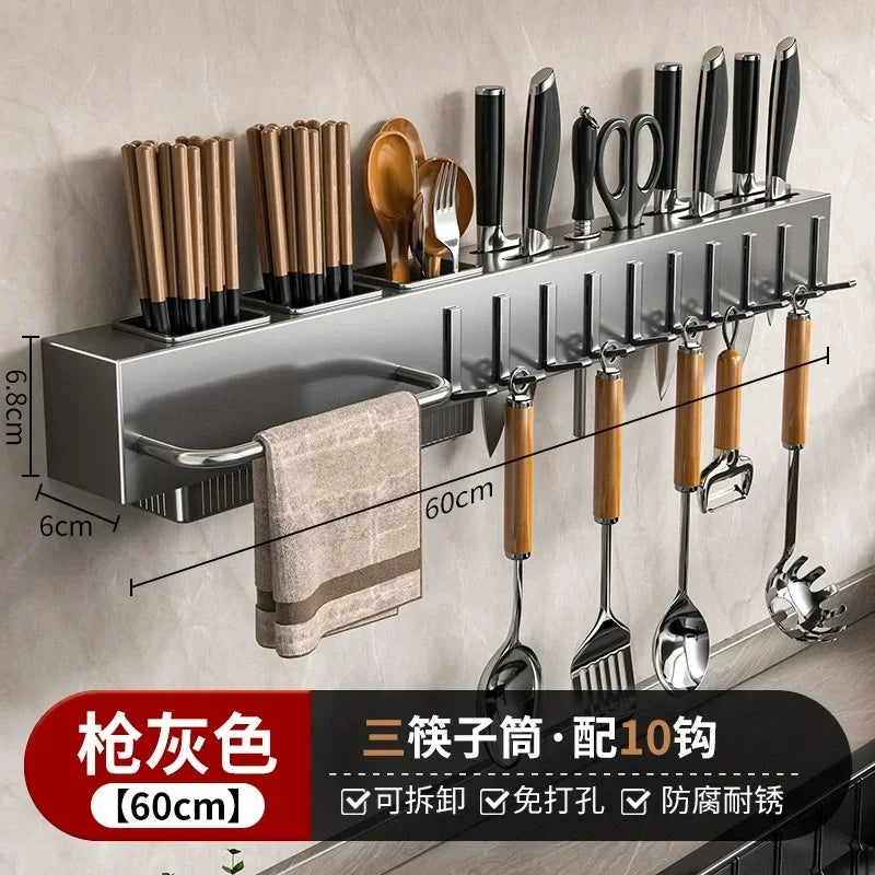 porte outils cuisine gris moderne porte couteaux fourchettes spatules pinces soufflets serviettes bpa free