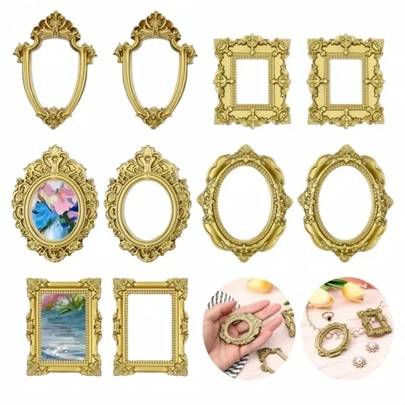 cadres photo or baroque décoration vintage bijoux fantaisie ovales rectangles carrés