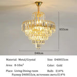 lustre moderne élégant doré cristal transparents suspension salon chambre lumières 4000K 3000K 6000K