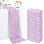 nappes longues décoratives plissées couleurs lilas rose beige semi transparentes romantique table runners