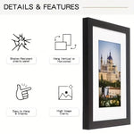 cadres photo bois moderne noirs 11x14 inch plusieurs tailles panneau transparentintérieur Londres Tour Eiffel