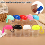 bouteille rechargeable transparente moderne 30ml anneau fixe couvercle bleu rose noir blanc jaune