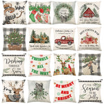 coussin carré noël arbre renne guirlande bonhomme neige décoration maison traditionnel opacité fixe