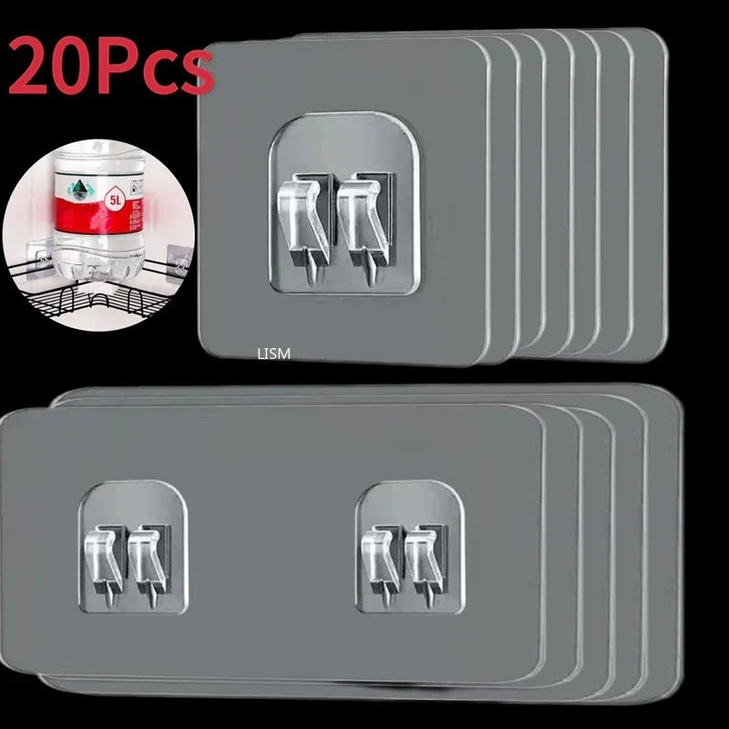 porte serviettes auto adhésifs gris clair moderne 6cmx6cm pvc transparent cuisine salle bains