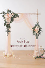 Arche mariage romantique fleurs artificielles rideaux gaze soie naturelle extérieureDecoration événement