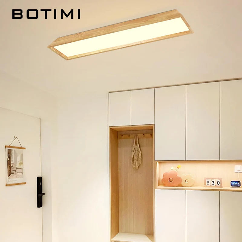 lampe led moderne bois naturel éclairage quotidien 15 30 mètres carrés télécommande intensity variable