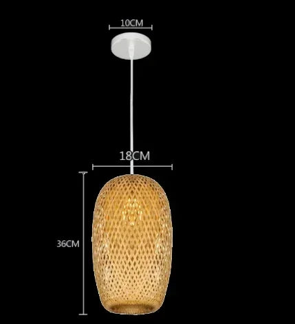 lampe suspendue moderne rustique tissage bambou naturel beige pince lampe