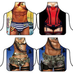 tablier moderne illustratif personne lingerie camouflage crânes papillons rouge noir blanc bleu