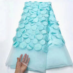 tissu polyester dentelle bleu royal rose vif élégant texturé circles relief occasion partie