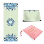 tapis yoga liège caoutchouc naturel vert clair bleu motifs floraux moderne opacité yoga fitness