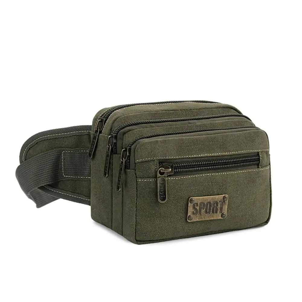 sac banane toile khaki noir vert armée pratique sportif poches ceinture large small