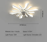 plafonnier moderne or noir feuilles stylisées led télécommande flux lumineux 2000 82000 tension 110